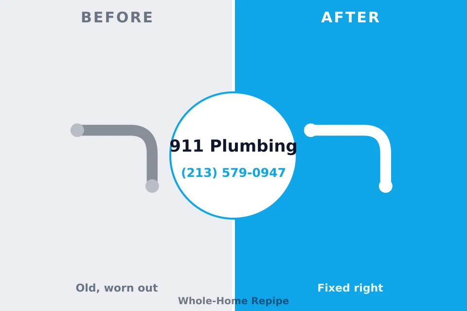Before and after: plumbing company Munster, IN